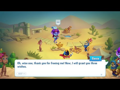 Fishdom Dessert Miracle Stage 1 - 2, Met Genie in the Bottle. Got Rewards.