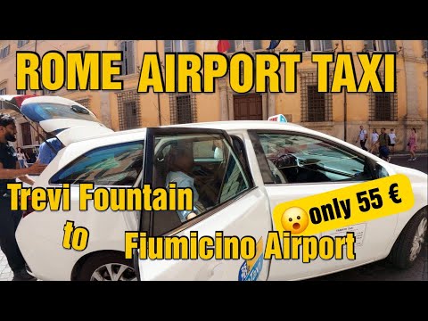 🚖 ROME AIRPORT TAXI 🇮🇹 From Trevi Fountain to Fiumicino International Airport (FCO) ✈️ Roma Italy
