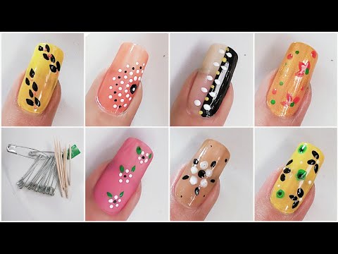 Easy nail art designs with household items || Best nail art for beginners // Uñas decoradas