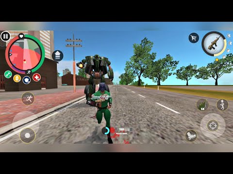 Rope Hero: Vice Town - (Pink Tank Racing on Road Site) Tank Fight Car Robot Police - GamePlay FHD
