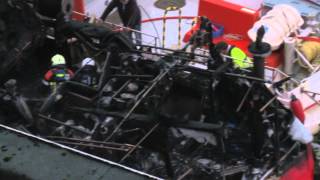 preview picture of video 'Catamaran brandt uit in Nieuwpoort'