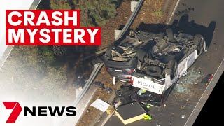Police discover two empty cars upside down and side by side in Seaford | 7NEWS