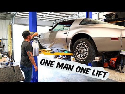 SURVIVED! 2 post car lift install BY one person!  Race tools Direct