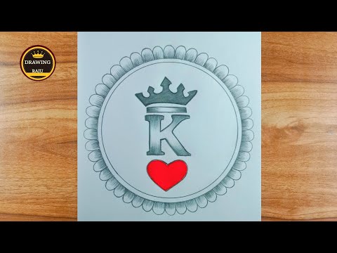 How to draw a K letter circle drawin ||Simple K letter drawing with pencil sketch fro beginners