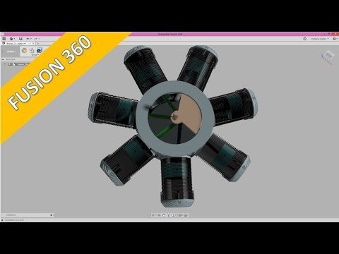 7 Cylinder Radial Engine Autodesk Fusion 360 Training Assembly