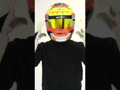 ZAMP RZ 70E SWITCH ORANGE/YELLOW FIA & SNELL APPROVED ADULT MOTORSPORT HELMET