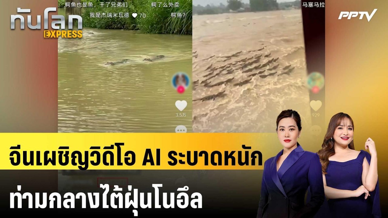 จีนเผชิญวิดีโอ AI ระบาดหนักท่ามกลางไต้ฝุ่นโนอึล | ท?