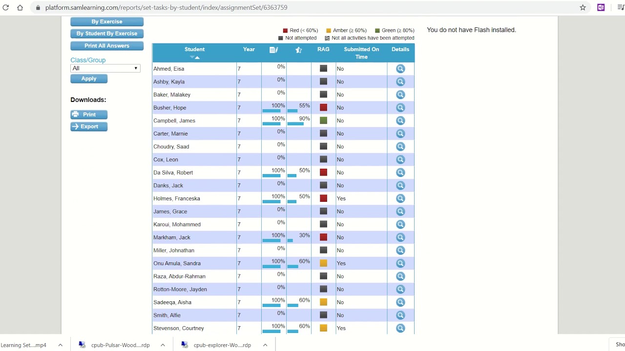 Sam Learning Tasks Reports