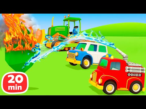 Die Helfer Autos Kompilation - Zeichentrick für Kinder. 4 Folgen am Stück