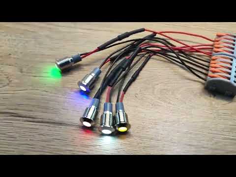 Lampka sygnalizacyjna metalowa kontrolka dioda Led 230V 10mm 5 kolorów na pulpit sterowniczy