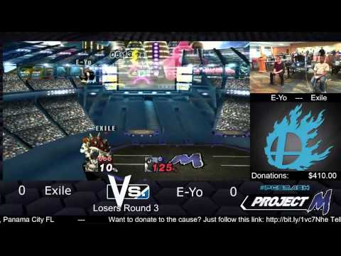 PCSmash Charity Event - Project M - Exile (Bowser, Roy) vs E-Yo (Yoshi, Bowser))