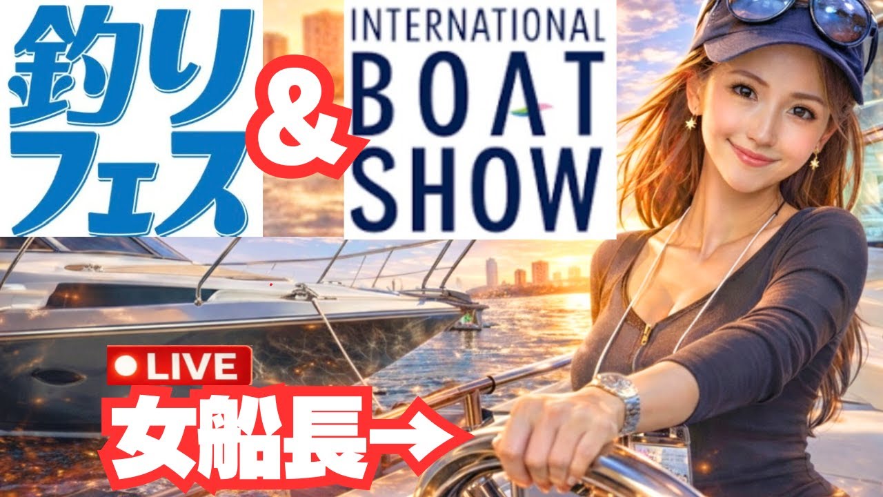 【女船長　ライブ配信】釣りフェス&ボートショー激アツlive