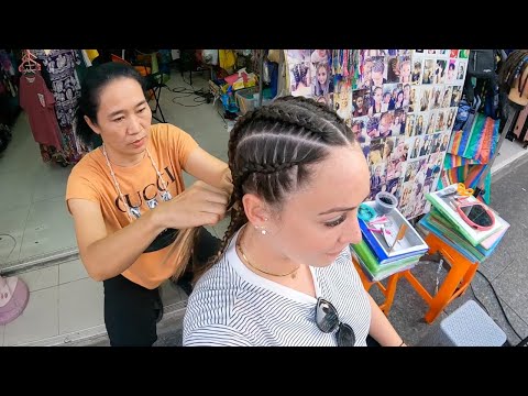 Thai braid my hair for USD$8 🇹🇭 *Street boxer braids* 👩