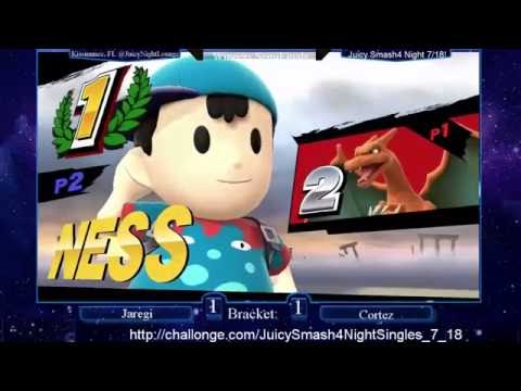 Juicy Smash 4 Night 7/18 - Winners SemiFinals: Jaregi(Charizard) vs Cortes(Bowser/Ness)