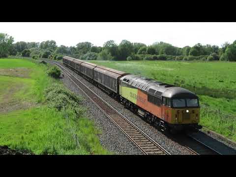 Colas Rail 56090 - 6Z01 Bogie Vans Accelerates Through Stenson 04/06/21.
