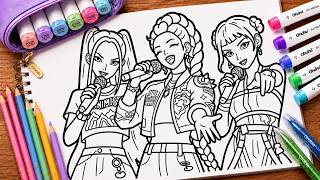RUMI MIRA ZOEY Art Process | Fan Art Tutorial K-pop Demon Hunters