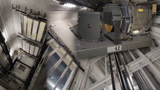 2 Big 4:1 roped GLASS Schindler EUROLIFT (2600) MRLs in Shopping Center