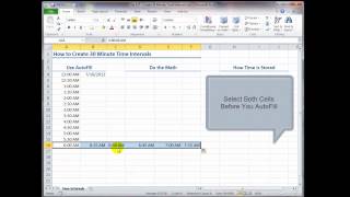 How to Create 30 Minute Time Intervals in Excel
