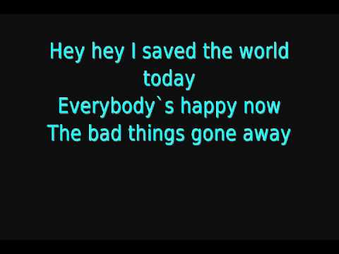 Eurythmics - I Saved The World Today (Lyrics)