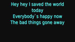 Eurythmics - I Saved The World Today (Lyrics)