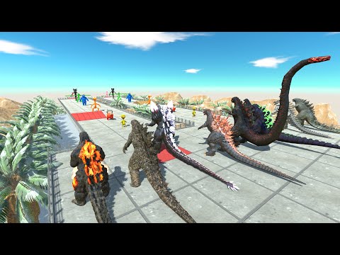 Rainbow Friends Challenge:  All Godzilla vs Rainbow Friends  - Animal Revolt Battle Simulator