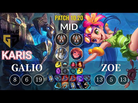 GEN Karis Galio vs Zoe Mid - KR Patch 10.20