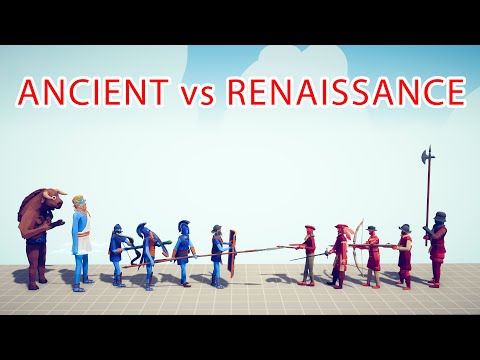 ANCIENT Team vs RENAISSANCE Team - Totally Accurate Battle Simulator TABS