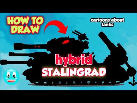 How To Draw Cartoon Tank Hybrid Stalingrad Monster | Gerand - Cartoons About Tanks