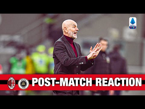 Coach Pioli and Davide Calabria | AC Milan v Spezia post-match reactions