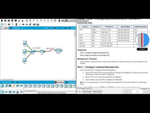Packet Tracer 4.2.2.12 - Configuring Extended ACLs Scenario 3