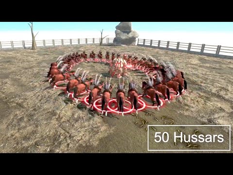 ARBS 50 Hussars VS Lava Golem | Animal Revolt Battle Simulator