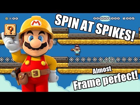 Spin At Spikes! (Frame Perfect) (By me) | Super Mario Maker