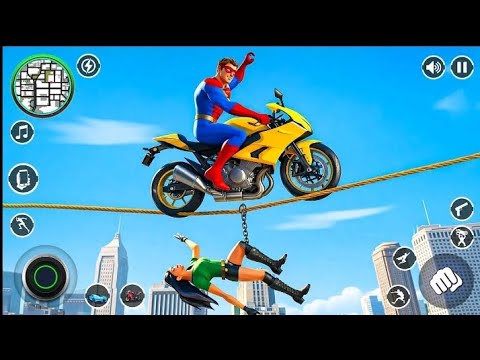 ⚡Spider Ninja Rope Hero 3D 🕷️ | Open World Superhero Simulator Gameplay | City Gangster Fight 🔥