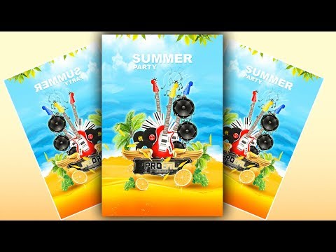 Photoshop Advertising | Poster Design Summer Party By PROEML GRAPHIC