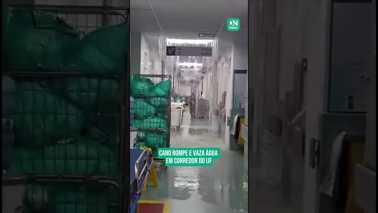 Imagem da notícia Cano rompe e vaza água em corredor do IJF; veja vídeo