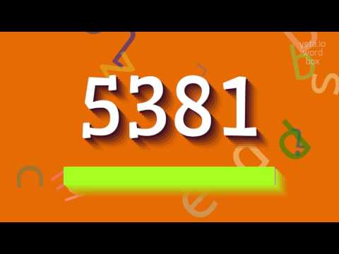 5381 – WIE SAGT MAN 5381?  #5381 (5381 - HOW TO SAY 5381? #5381)