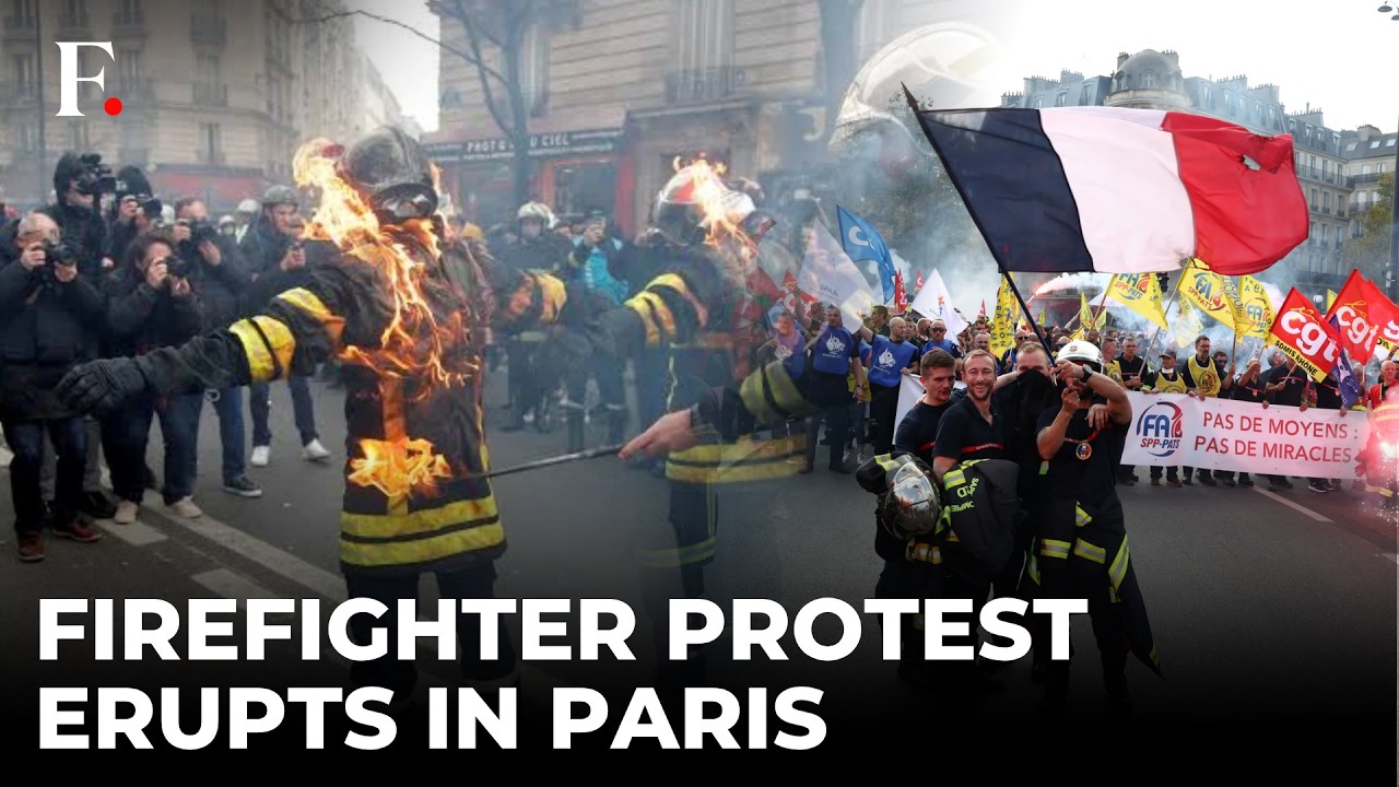 French Firefighters Protest: Clash With Police in Paris, Thousands Protest Pay, Staffing & Funding