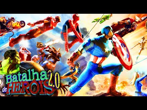 Minecraft BATALHA DE HERÓIS 2.0 - ESPECIAL DE 1 HORA ! 14 HERÓIS DIFERENTES NA BATALHA !!