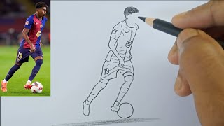 Drawing Football Star Lamine Yamal’s Goal Moment!