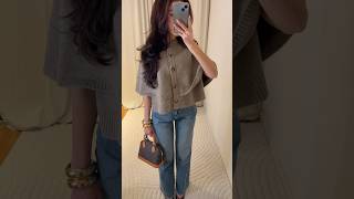 En amour avec cette élégante tenue de top cape🎀 #fashion #outfit #cape #capetop #knittop #zara