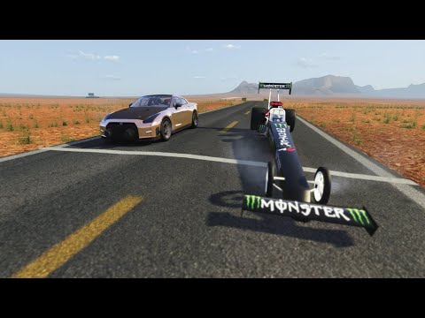 Top Fuel Dragster vs AMS Nissan GT-R ALPHA QUEEN at Monument Valley