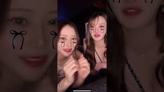 キャバ嬢❤︎左の子後半パンチラ、パンモロです❗️黒レース♡