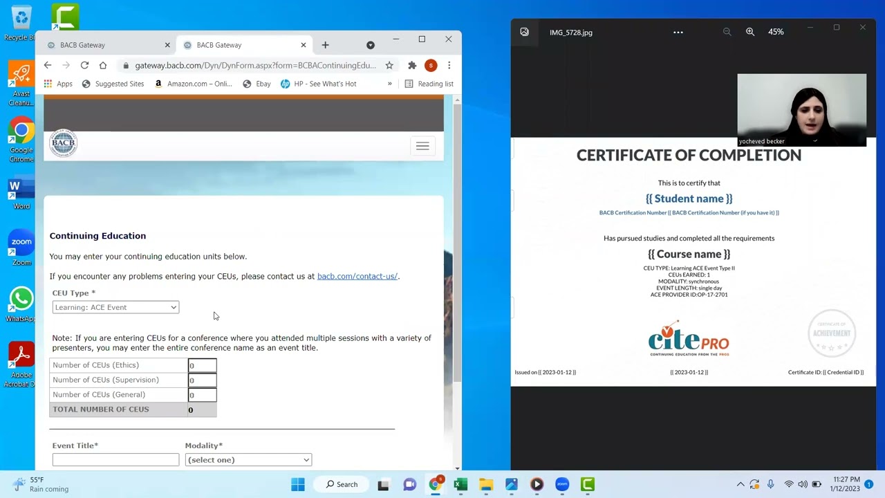 How to Upload CEU certificates onto BACB website