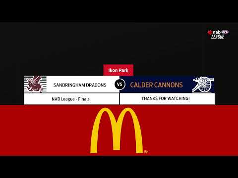 NAB LEAGUE 2019: 1ST SEMI FINAL - Sandringham Dragons vs Calder Cannons (Full Game)