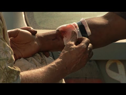 The Walking Dead - Dale checks T-Dog's injured arm | Highway | Season 2 Episode 2