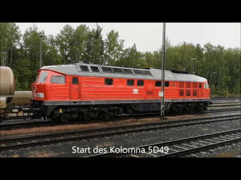 Ludmilla 232 703 (DB Cargo): Motorstart und Ausfahrt mit Güterzug