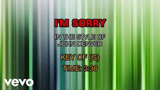 John Denver - I&#39;m Sorry (Karaoke)