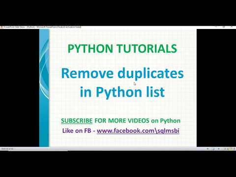 Learn How to remove duplicates in python list | python tutorials ...