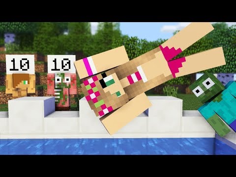 Monster School: GIRLS VS BOYS FORTNITE DANCE CHALLENGE - Minecraft Animation