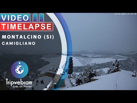 Snow on the Val d'Orcia, Italy - January 23, 2023